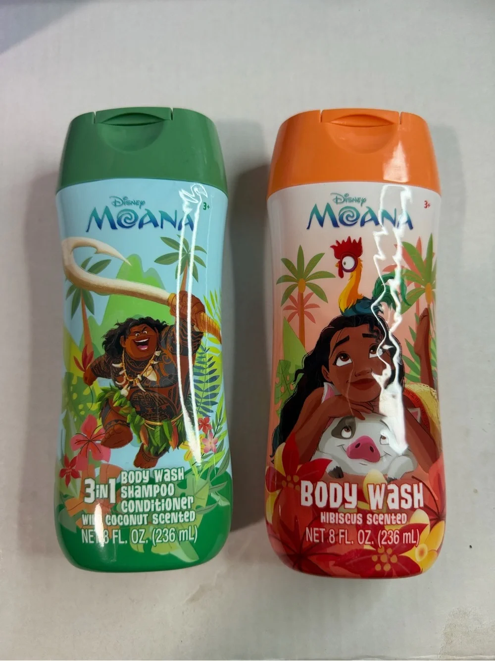 Disney Moana Kids Body Wash & 3-in-1 Shampoo Conditioner - Green & Orange